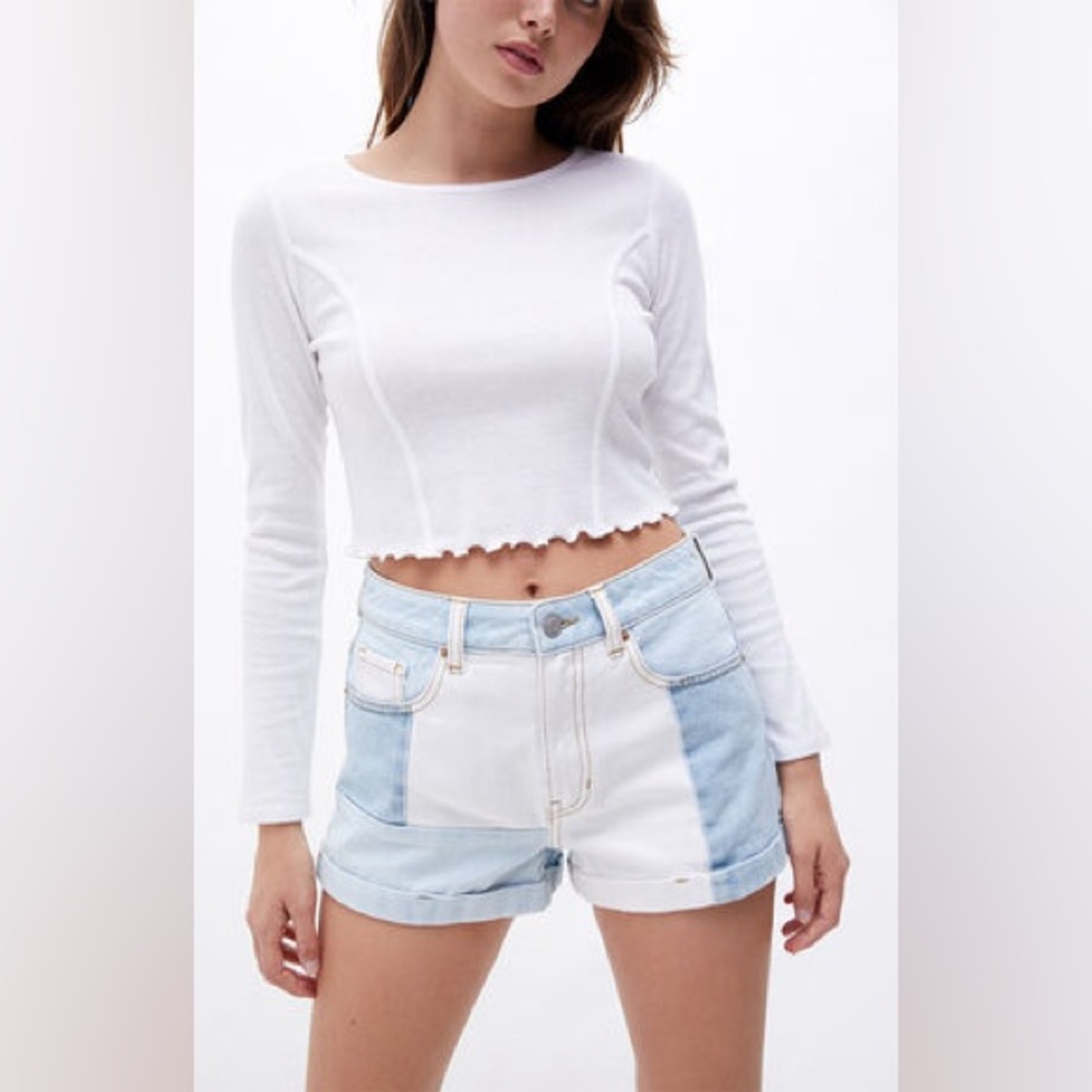 PacSun Eco Light Blue Quilted Mom Shorts